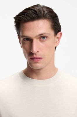 Regular-fit T-shirt in soft piqu&eacute;, Natural