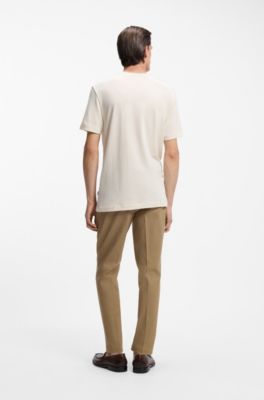 Regular-fit T-shirt in soft piqu&eacute;, Natural