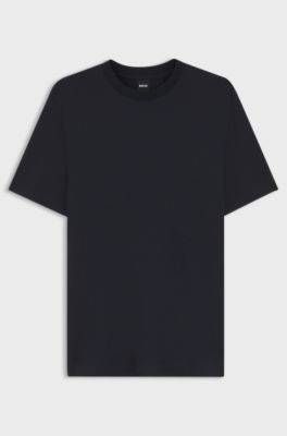 Regular-fit T-shirt in soft piqu&eacute;, Dark Blue