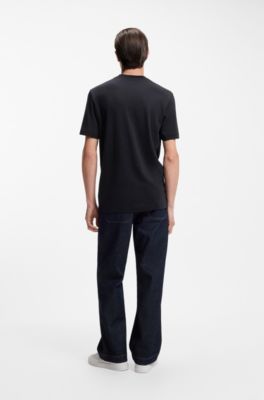 Regular-fit T-shirt in soft piqu&eacute;, Dark Blue