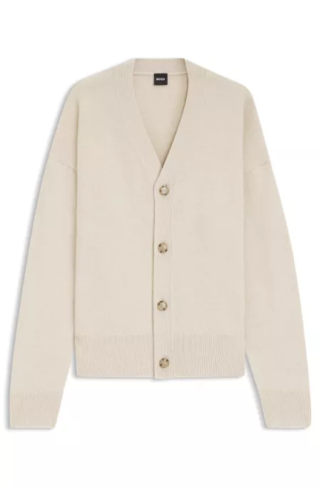 Relaxed-fit cardigan in virgin wool