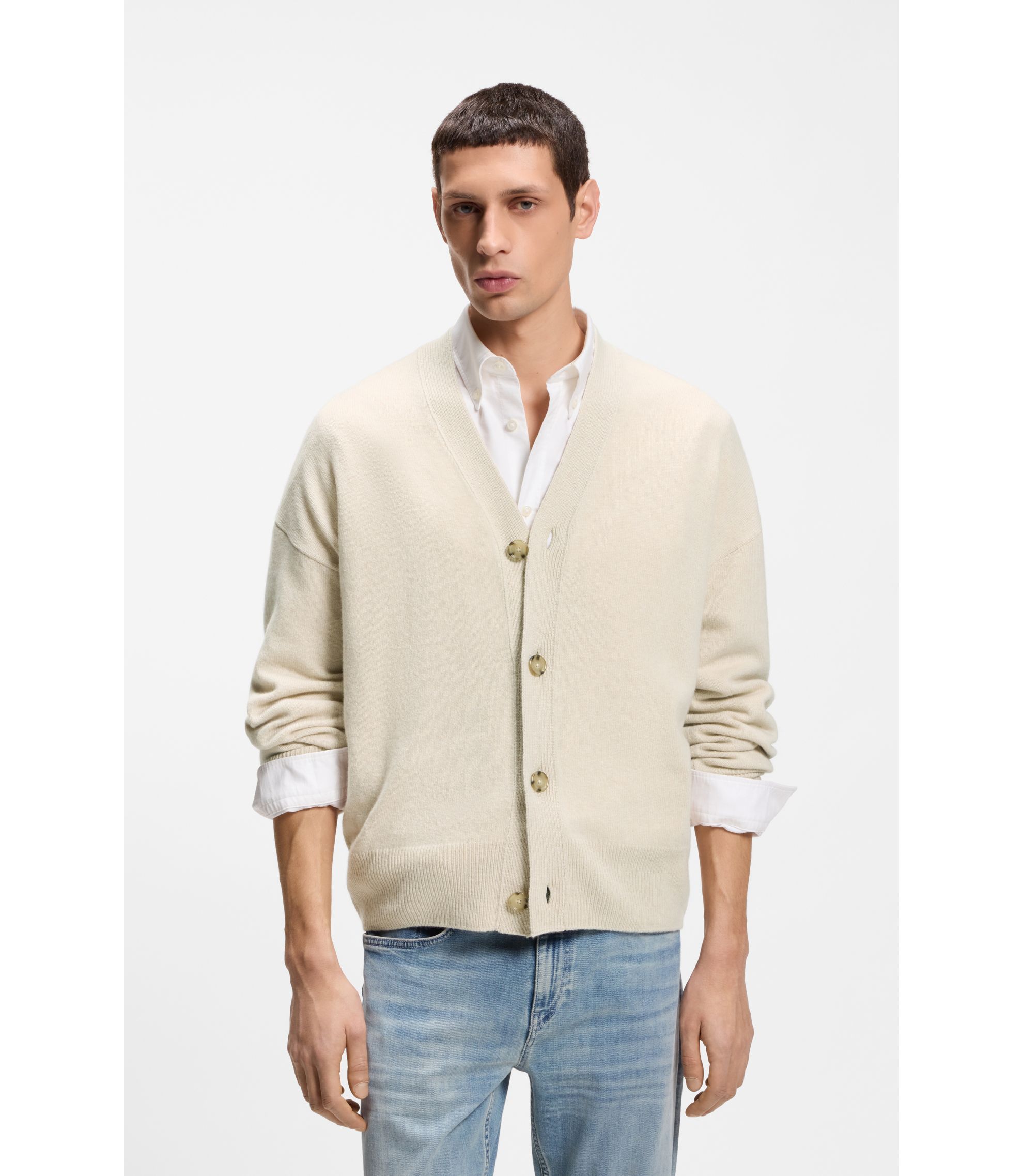 Relaxed-Fit Cardigan aus Schurwolle