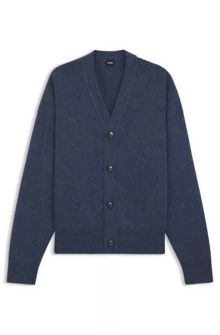Relaxed-fit cardigan in virgin wool