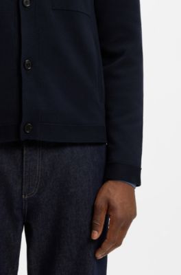 Regular-fit overshirt in cotton, Dark Blue
