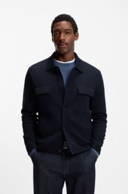 Regular-fit overshirt in cotton, Dark Blue