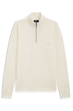 BOSS x ASTON MARTIN zip-neck sweater in virgin wool