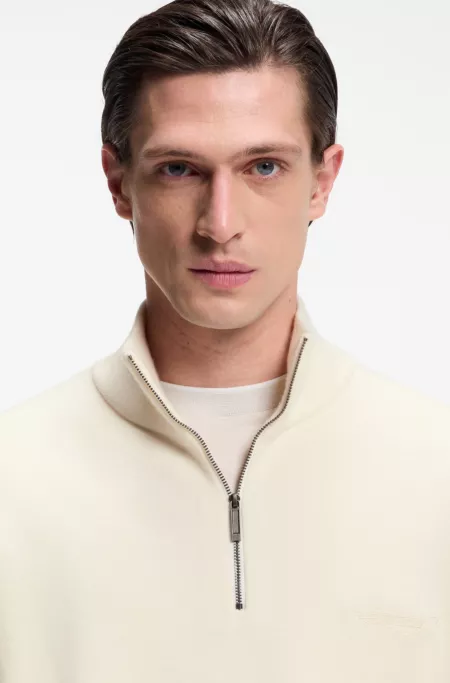 BOSS x ASTON MARTIN zip-neck sweater in virgin wool