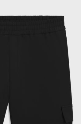 Relaxed-Fit Hose mit Cargo-Taschen, Schwarz
