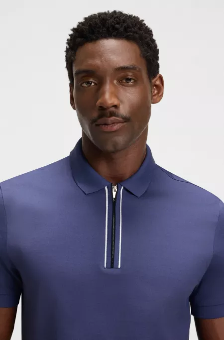 Regular-fit polo shirt in mercerised cotton