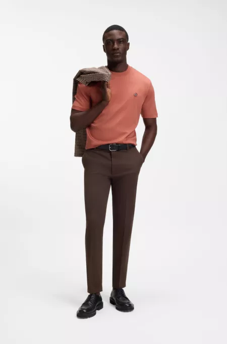 Modern-fit trousers in stretch-cotton twill