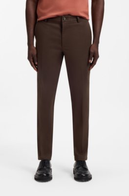 Modern-fit trousers in stretch-cotton twill