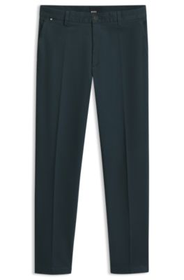 Modern-fit trousers in stretch-cotton twill, Dark Blue