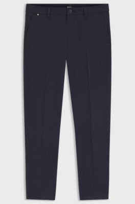Modern-fit trousers in stretch-cotton twill, Dark Blue