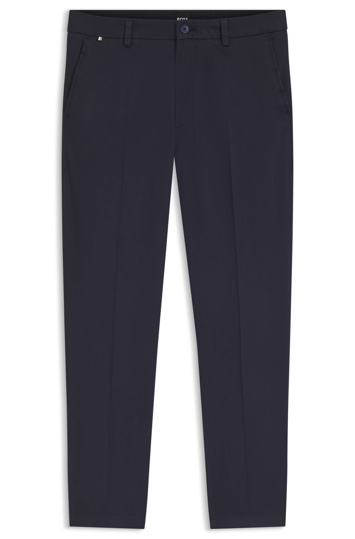 Boss Modern-fit trousers in stretch-cotton twill byxor herr – bild 4