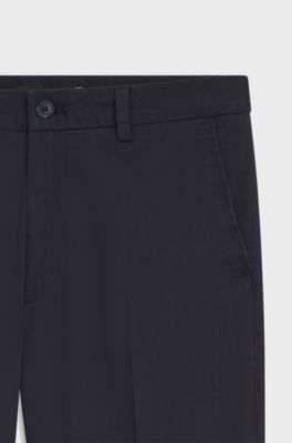 Modern-fit trousers in stretch-cotton twill, Dark Blue