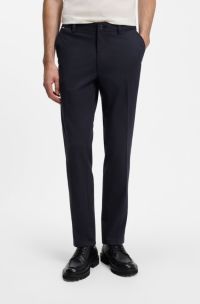 Modern-fit trousers in stretch-cotton twill, Dark Blue
