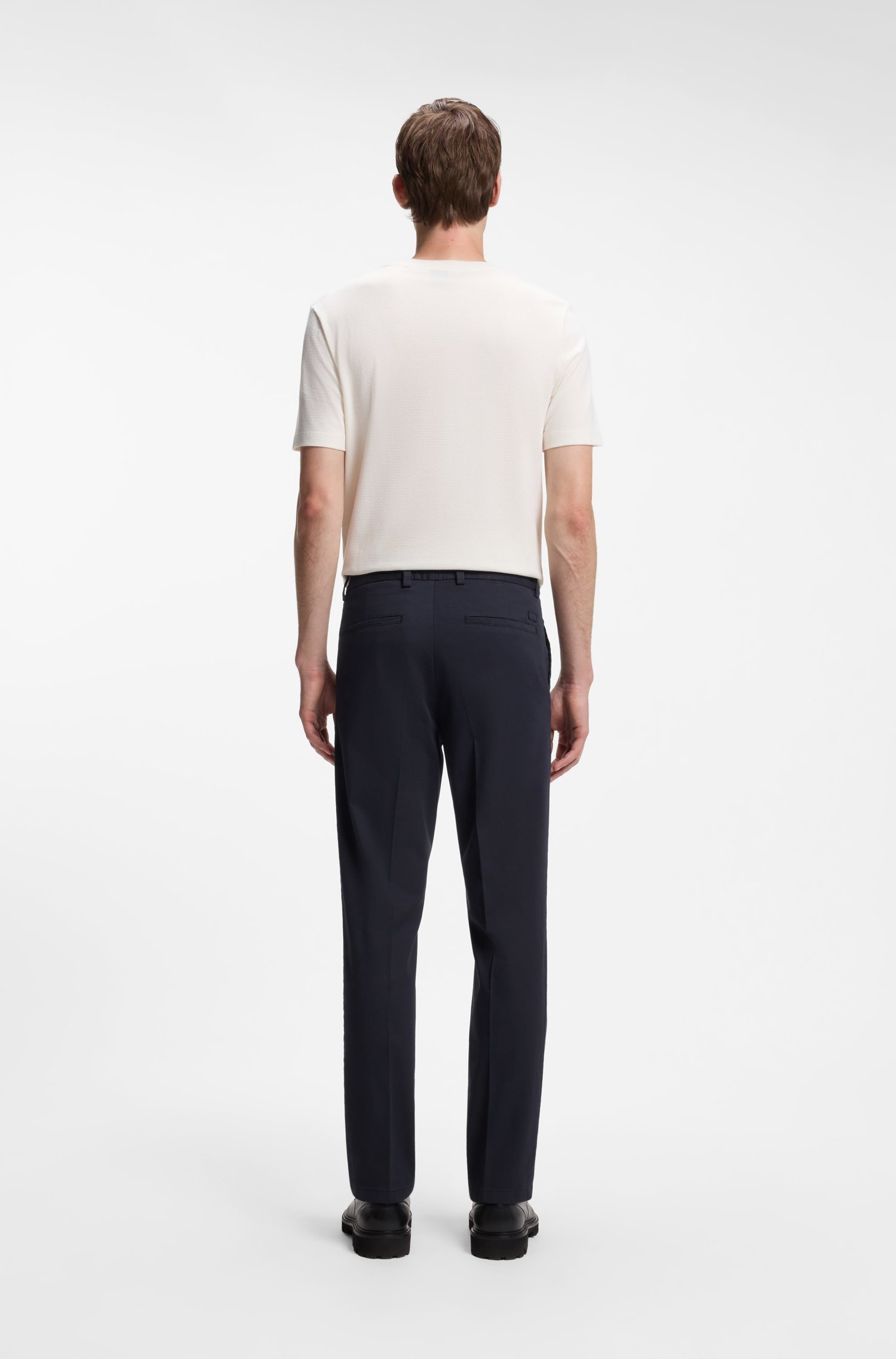 Boss Modern-fit trousers in stretch-cotton twill byxor herr – bild 2