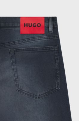 Slim-fit jeans in ash-blue stretch denim, Blue
