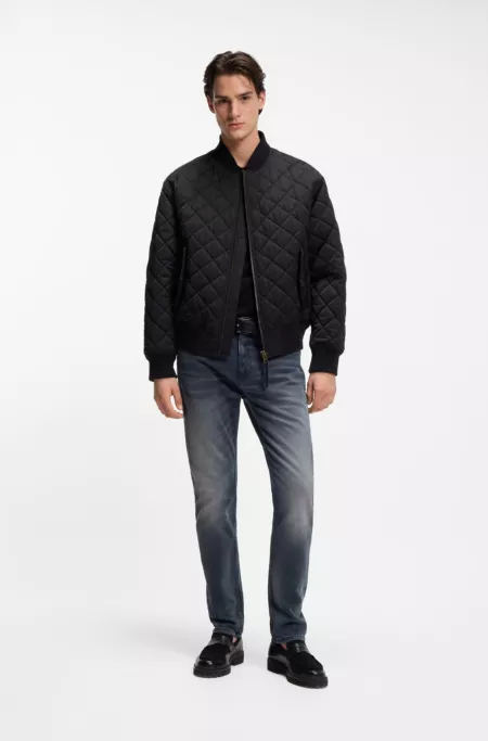 Slim-fit jeans in ash-blue stretch denim