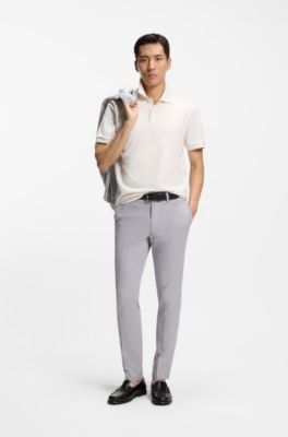 Cotton polo shirt with bubble structure, Natural