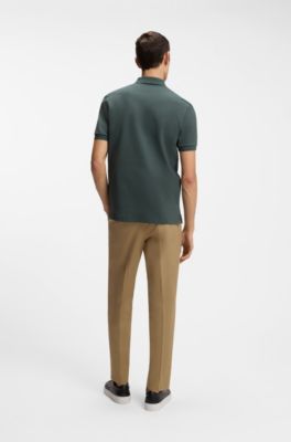 Cotton polo shirt with bubble structure, Light Green