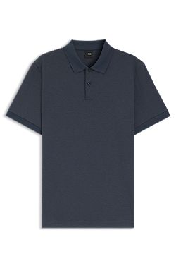 Cotton polo shirt with bubble structure