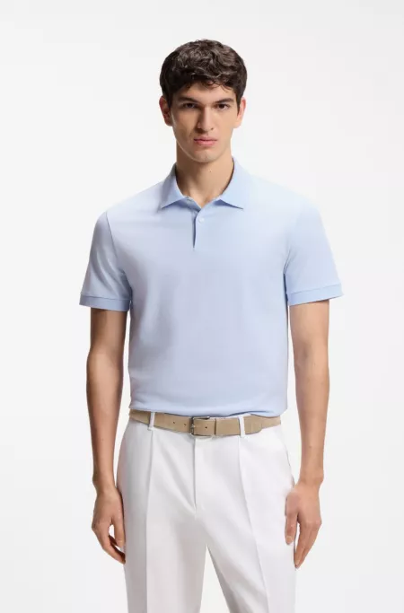 Cotton polo shirt with bubble structure