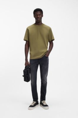 Extra slim-fit jeans van asblauw stretchdenim, Donkerblauw