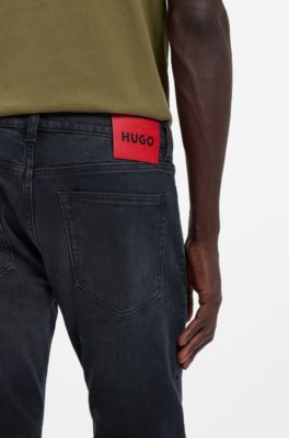 Extra slim-fit jeans van asblauw stretchdenim, Donkerblauw