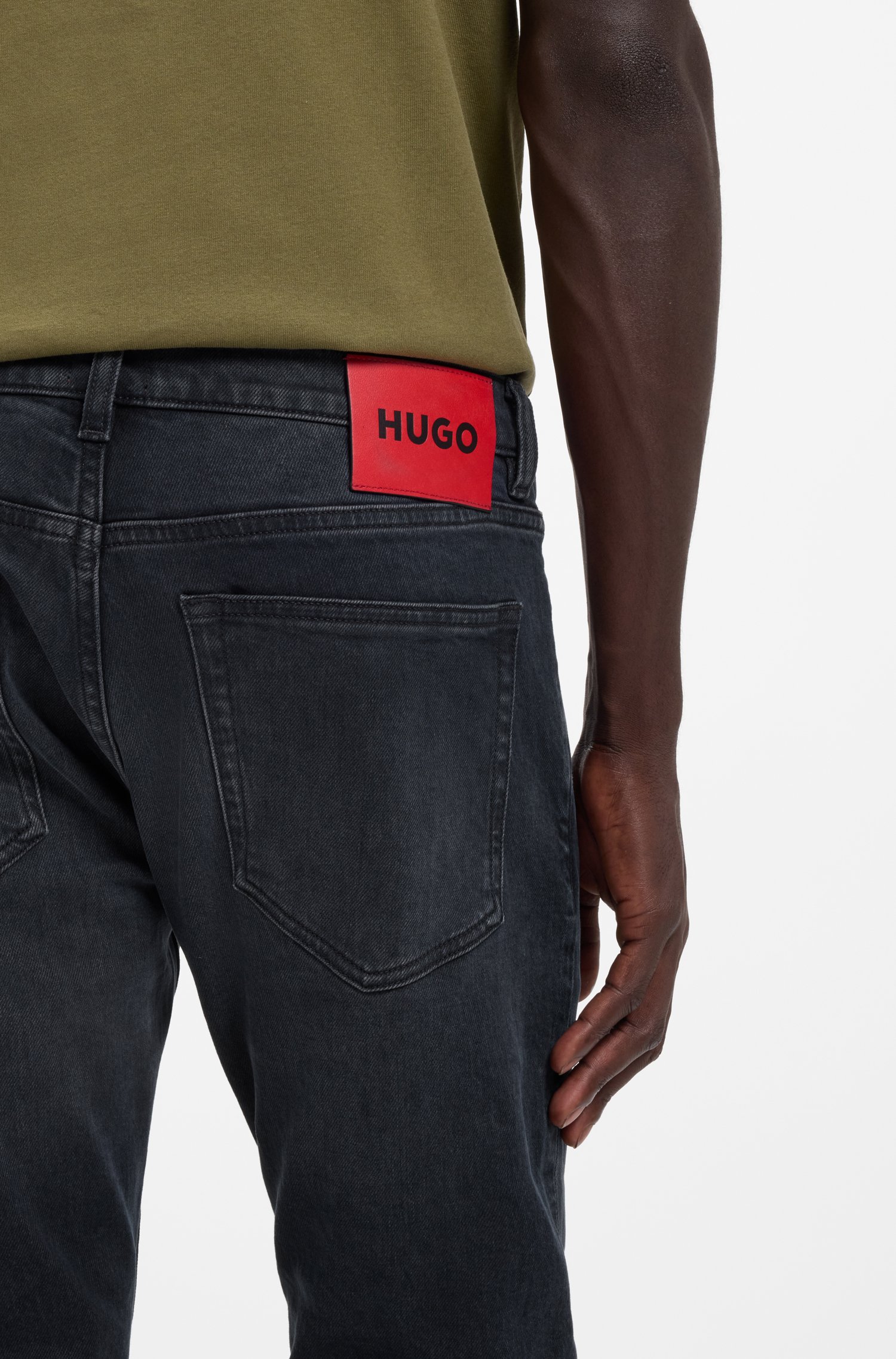 Hugo Extra-slim-fit jeans in ash-blue stretch denim herr – bild 3