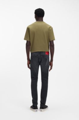 Extra slim-fit jeans van asblauw stretchdenim, Donkerblauw