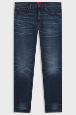 Jeans extra slim fit in denim elasticizzato blu, Blu scuro