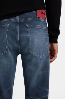 Jeans extra slim fit in denim elasticizzato blu, Blu scuro