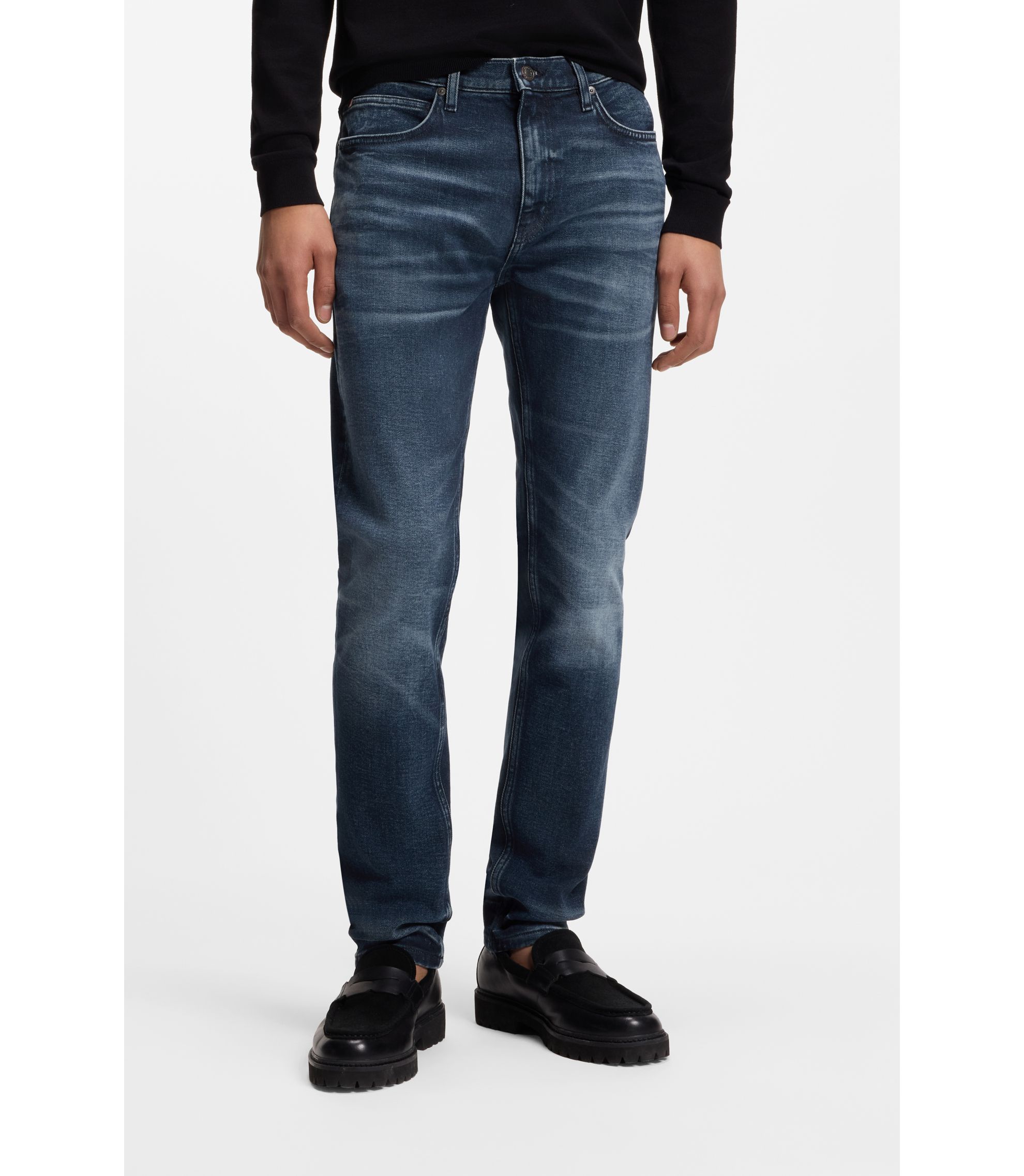 Extra Slim-Fit Jeans aus blauem Stretch-Denim