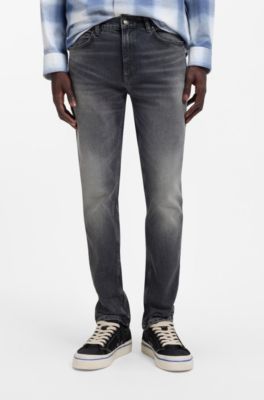 Jeans slim fit in denim elasticizzato grigio, Grigio