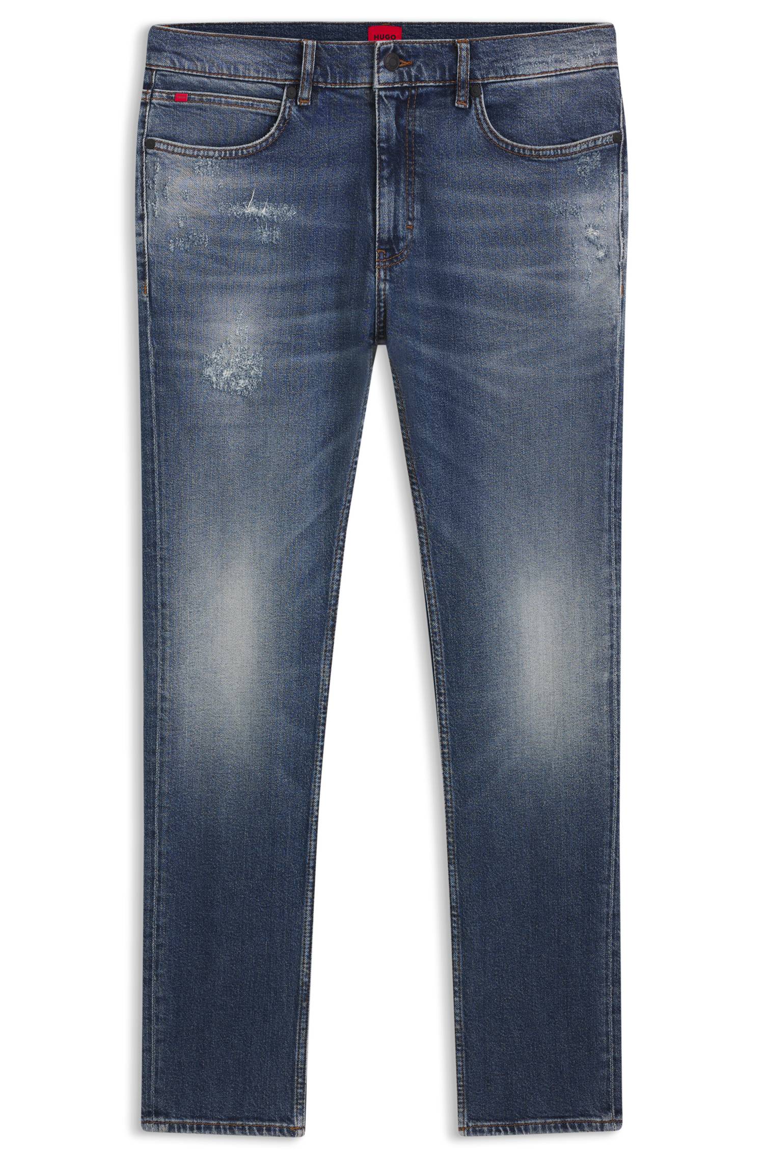 Hugo Slim-fit jeans in dark-blue comfort-stretch denim herr – bild 4