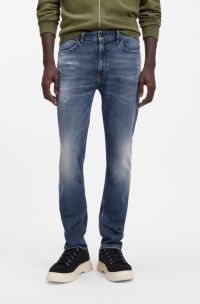 Jeans slim fit in comodo denim elasticizzato blu scuro, Blu scuro