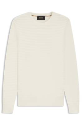 Silk-cotton sweater with micro-check structure 1