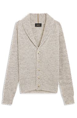Knitted cardigan in cashmere and wool