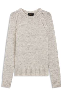 Tweed-effect sweater in cashmere and virgin wool 1