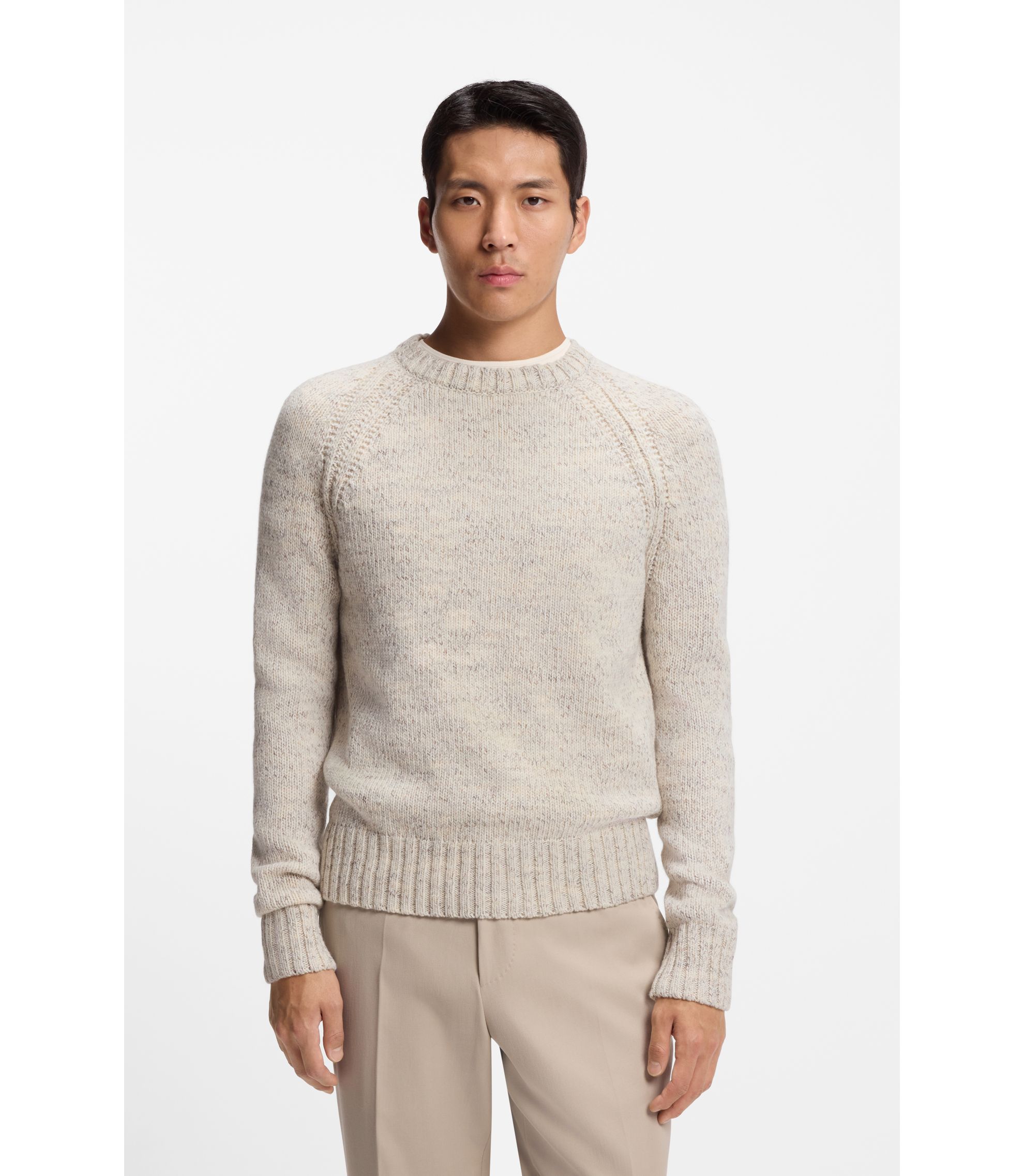 Pullover in Tweed-Optik aus Kaschmir-Mix mit Schurwolle