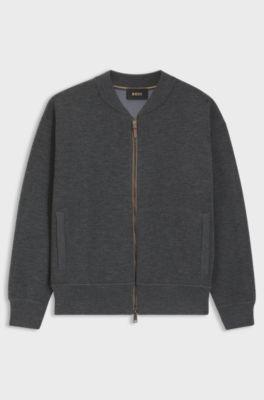 Giacca relaxed fit in lana vergine, Grigio scuro