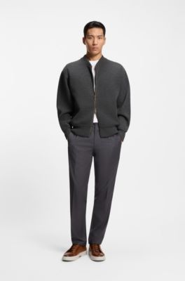 Relaxed-fit jacket in virgin wool, Dark Grey