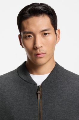 Relaxed-fit jacket in virgin wool, Dark Grey