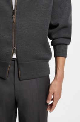Giacca relaxed fit in lana vergine, Grigio scuro