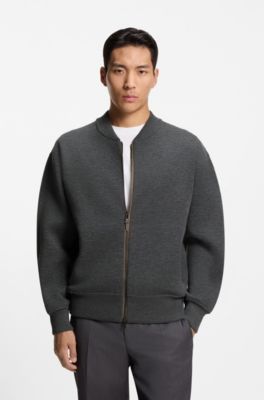 Relaxed-fit jacket in virgin wool, Dark Grey