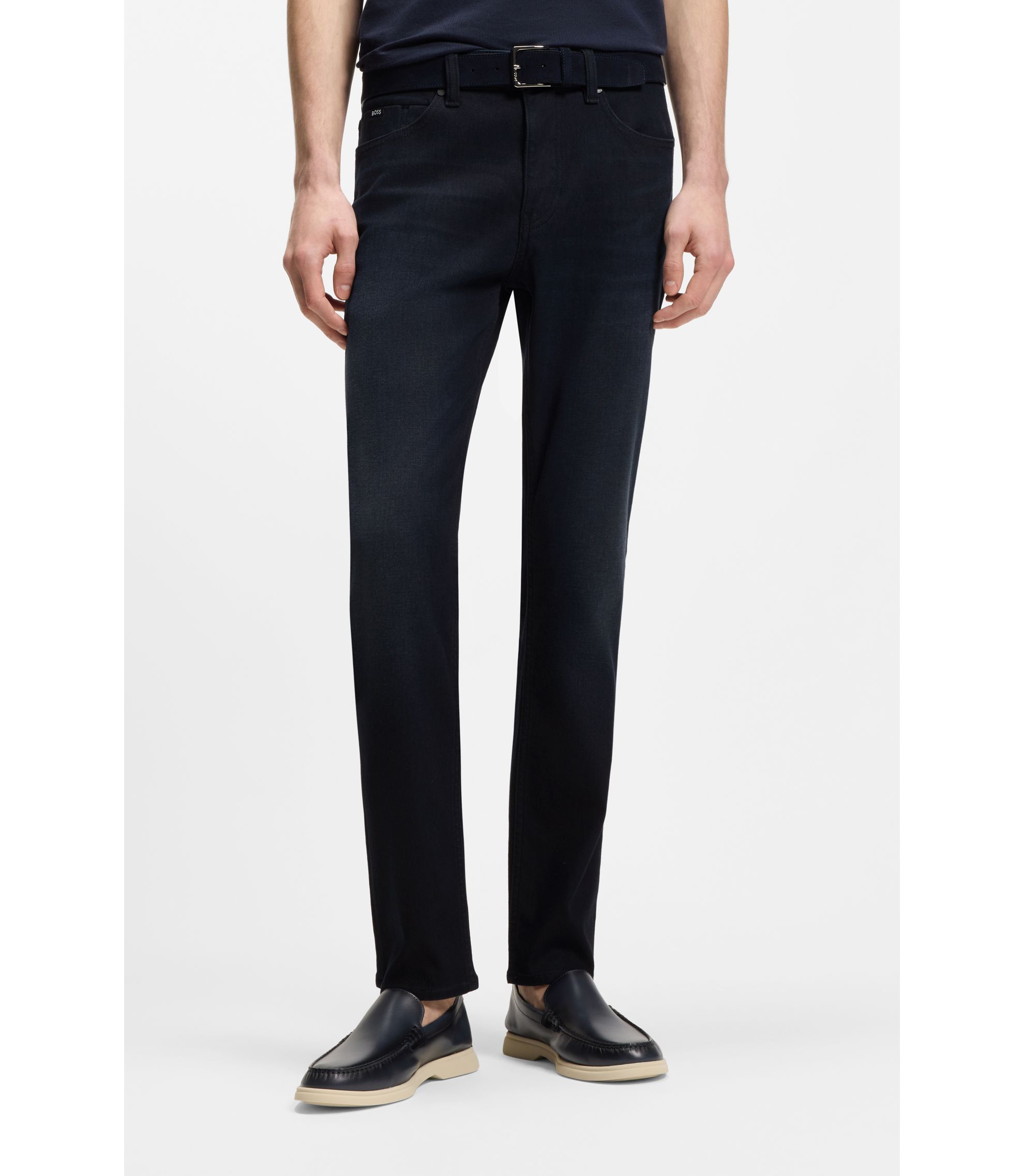 Delaware Slim-Fit Jeans aus blauem Knit Denim