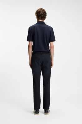 Delaware slim-fit jeans in blue knitted denim, Dark Blue