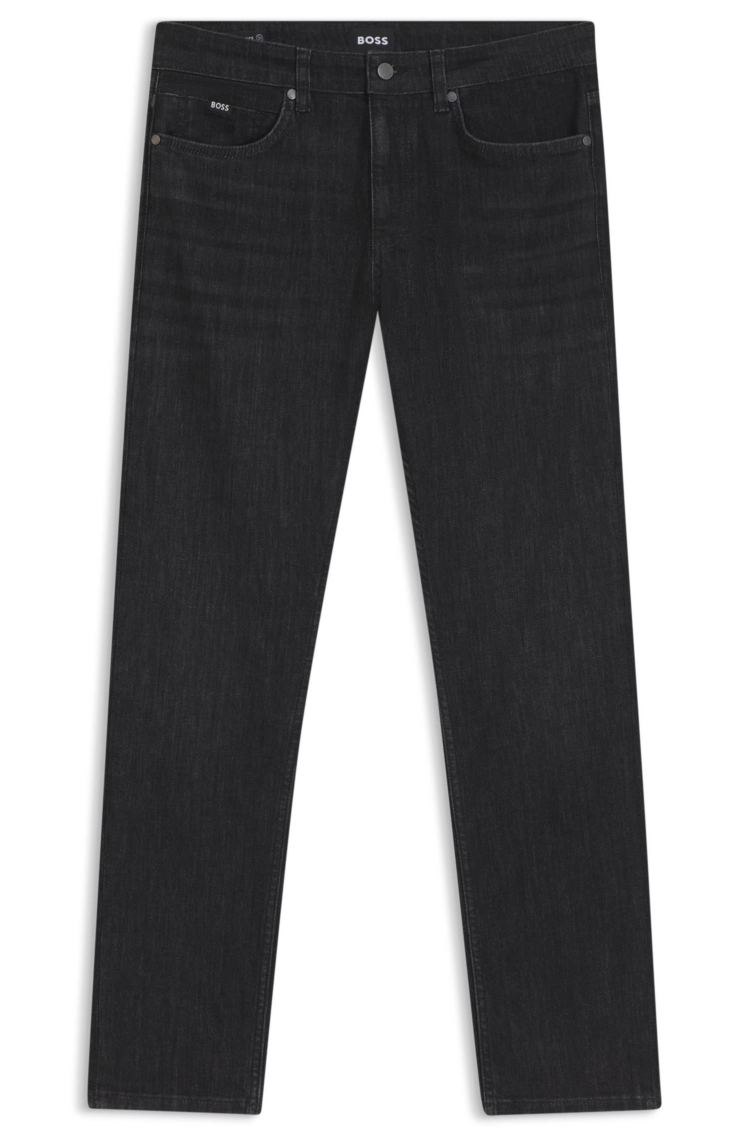Boss Delaware slim-fit jeans in grey wrinkle-resistant denim herr – bild 4