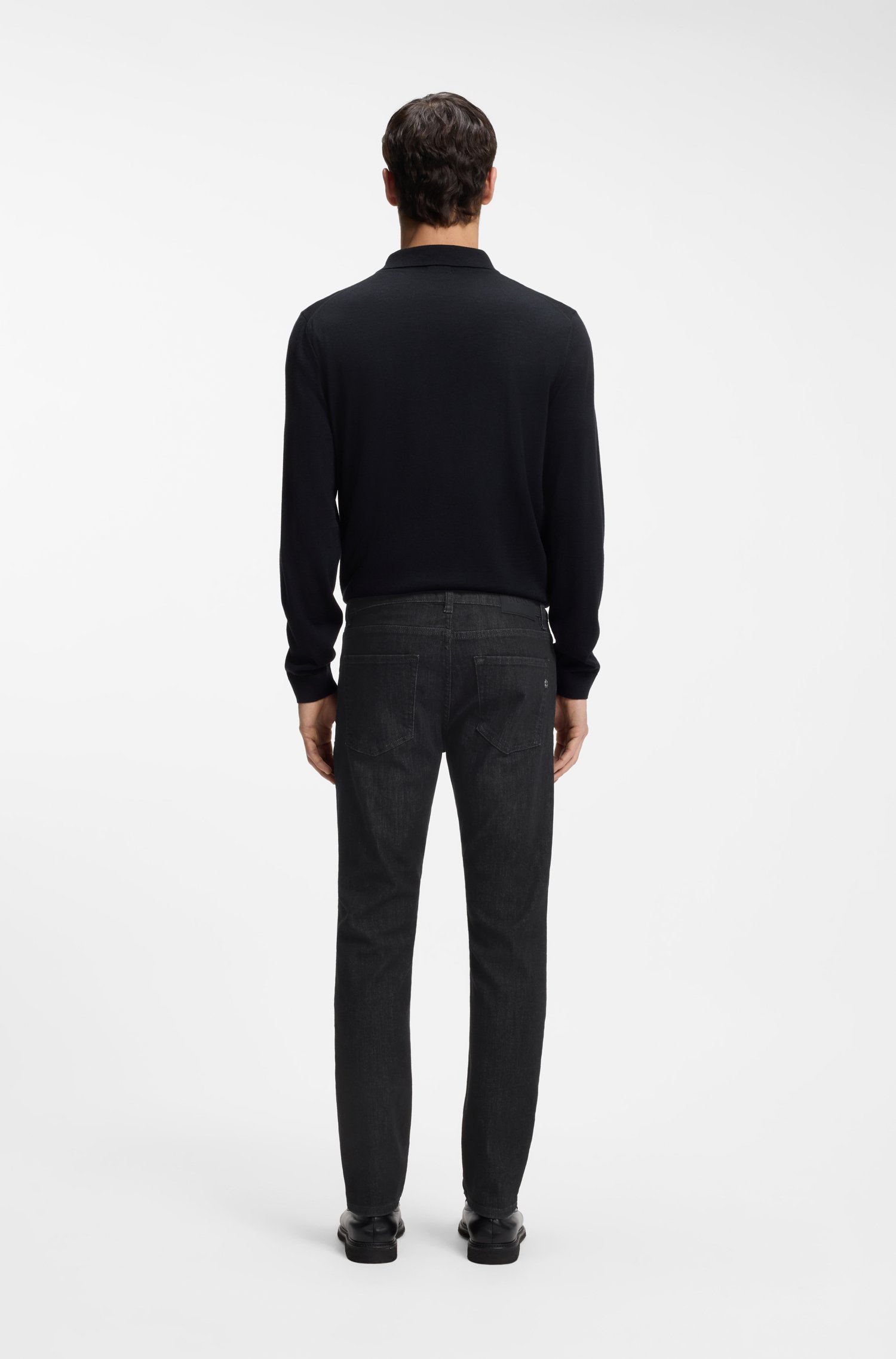 Boss Delaware slim-fit jeans in grey wrinkle-resistant denim herr – bild 2